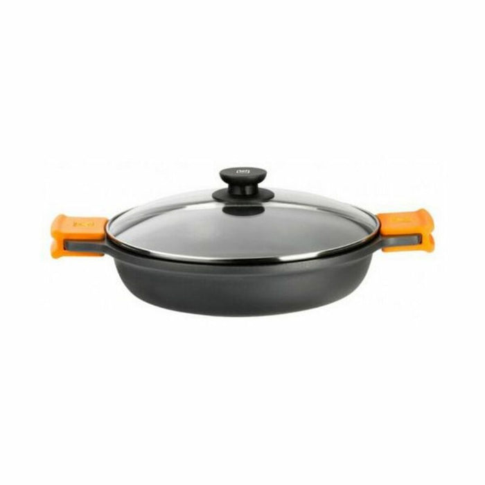 Casserole BRA A270532 (32 cm) Black Black/Orange Metal Aluminium Toughened aluminium Cast aluminium Ø 32 cm