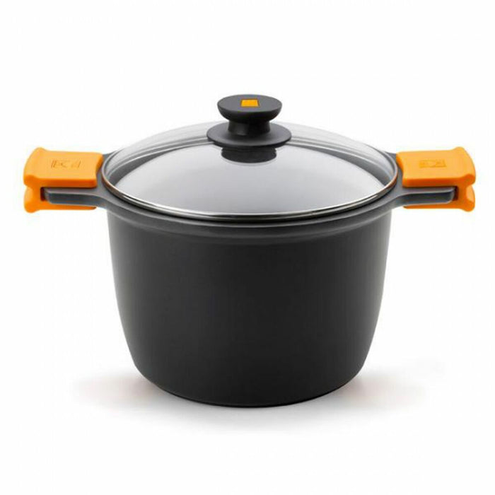 Casserole with Lid BRA A273905 Black Black/Orange Metal Aluminium Cast aluminium (1 Unit)