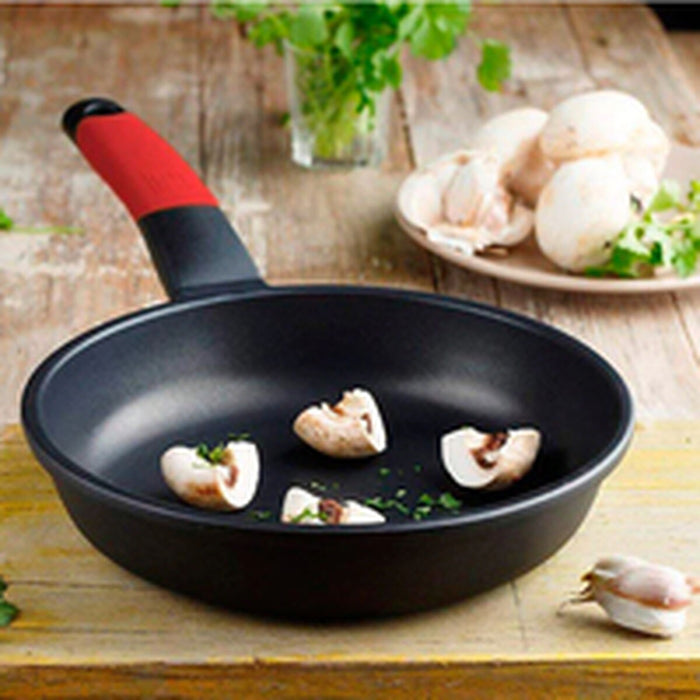 Non-stick frying pan BRA A411228 Black Red Stainless steel Aluminium