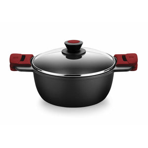 Casserole with glass lid BRA A410328 Black Red