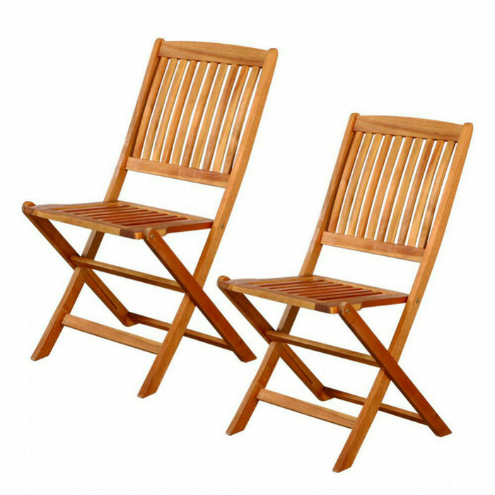 Folding Chair Aktive Acacia 2 Units 46 x 59 x 59 cm