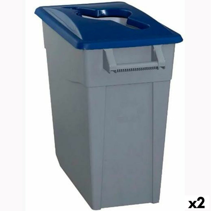 Recycling Waste Bin Denox 65 L Blue (2 Units)