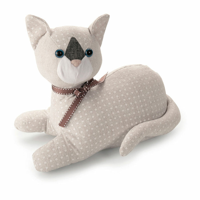 Doorstop Inofix 3178-2 Textile Sand 28 x 13 x 23 cm White Cat