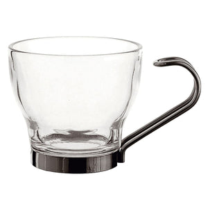 Piece Coffee Cup Set Quid Supreme Transparent Glass Steel 110 ml 3 Pieces