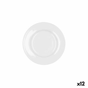 Flat plate Bidasoa Glacial Ceramic White (16,5 cm) (Pack 12x)
