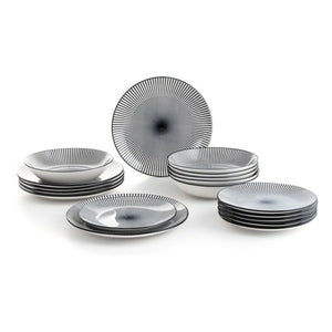 Tableware Quid Miami Ceramic Black Grey Stoneware (18 Pieces)
