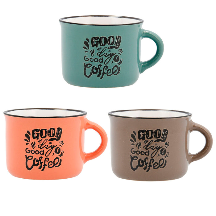 Set of Mugs Quid Frappe Deco Ceramic 80 ml Multicolour