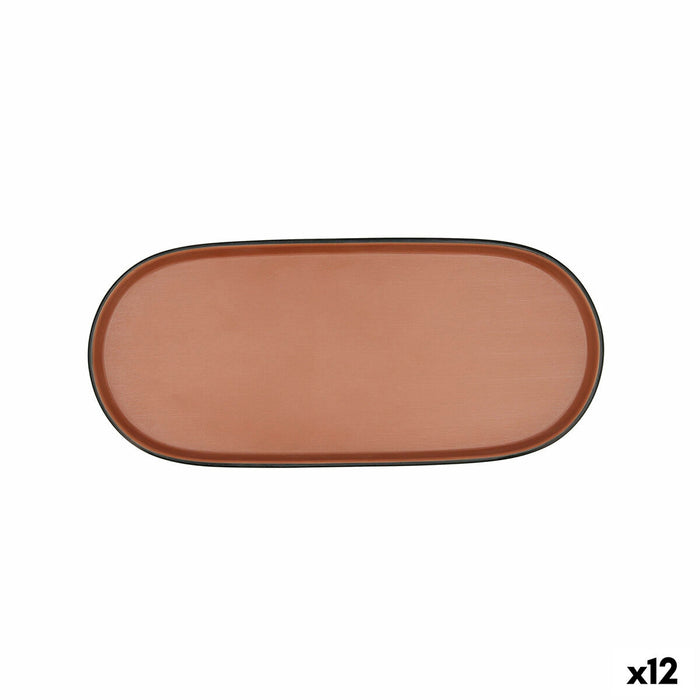 Snack tray Bidasoa Gio Brown Plastic 28 x 12 cm (12 Units)