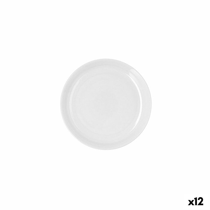 Flat plate Ariane Artisan Ceramic White Ø 21 cm (12 Units)