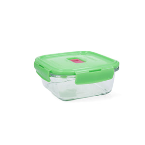 Hermetic Lunch Box Luminarc Pure Box Holy Green Glass Squared 760 ml (6 Units)