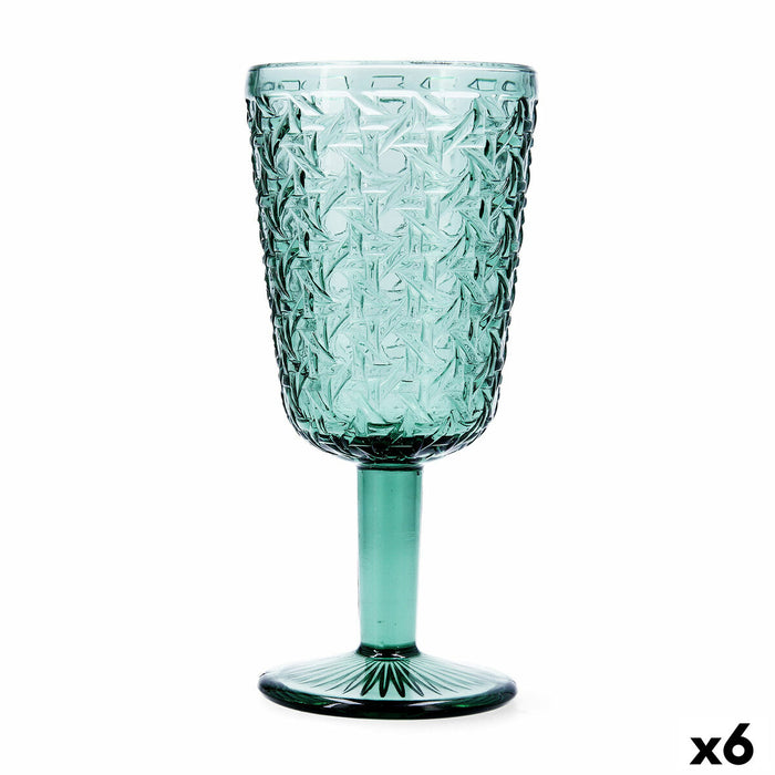 Wineglass Bidasoa Agata Green Glass 285 ml (6 Units)