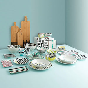 Set of bowls Bidasoa Zigzag Multicolour Ceramic 15 x 15 x 7,3 cm (2 Pieces)