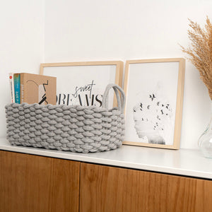 Decorative basket Vinthera Moa Grey Cotton 35 x 25 x 13 cm