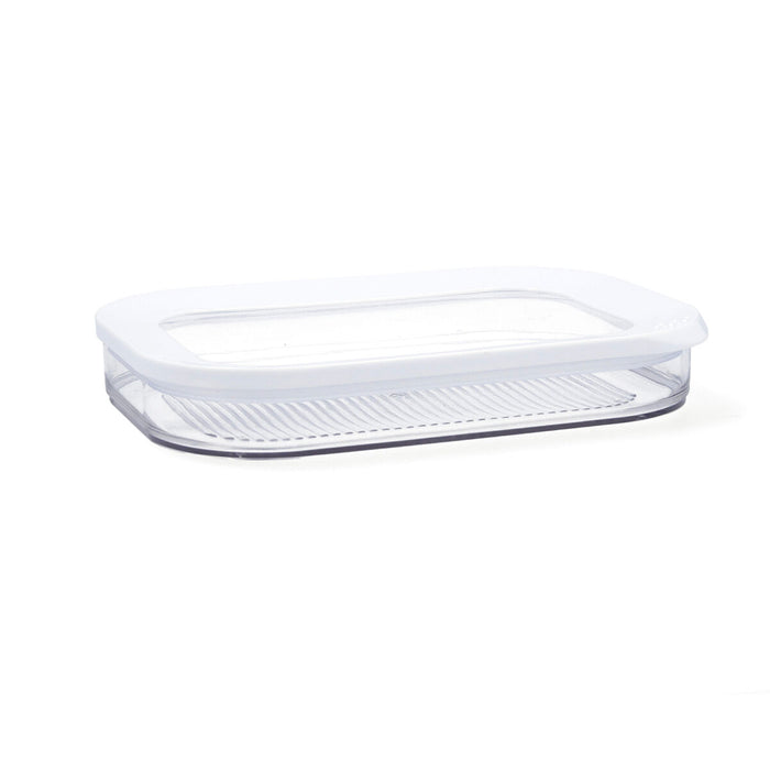 Rectangular Lunchbox with Lid Quid Rico Transparent Plastic 22 x 16 x 3,5 cm