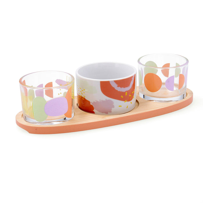 Serving set Quid Kaleido Multicolour Wood 25 x 10 x 5,5 cm (4 Pieces)