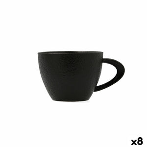 Cup Bidasoa Fosil Black Ceramic Aluminium Oxide 220 ml (8 Units)