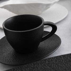 Plate Bidasoa Fosil Black Ceramic Aluminium Oxide 15,8 x 13,8 x 2 cm Coffee (8 Units)