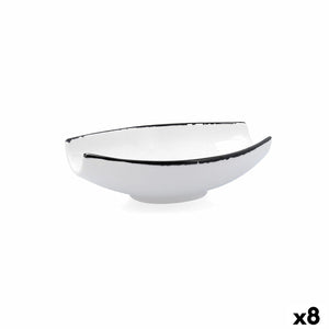 Bowl Ariane Vital Filo White Black Ceramic 19 x 13,5 cm (8 Units)