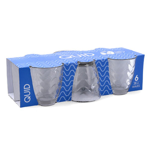 Set of glasses Quid Waves Transparent Glass 260 ml (6 Units)