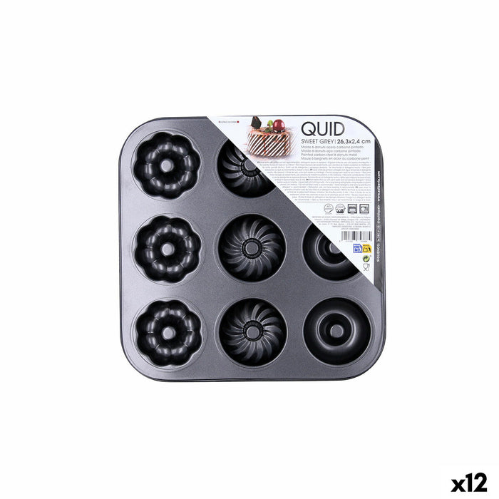 Baking Mould Quid Sweet Grey Grey Metal (12 Units)