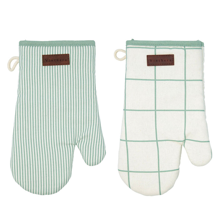 Oven Mitt Vinthera Okapi Due Bicoloured Textile 18 x 28 cm (2 Units)