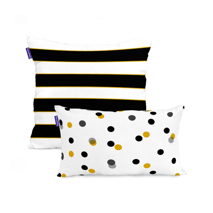 Cushion cover HappyFriday Blanc Mustard  Multicolour 2 Pieces