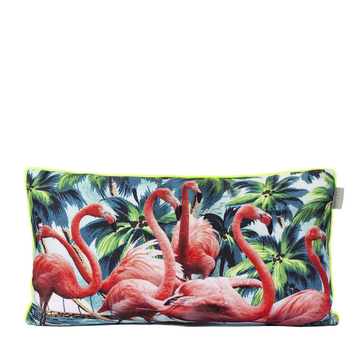 Cushion cover HappyFriday HF Living Flamingos Multicolour 50 x 30 cm