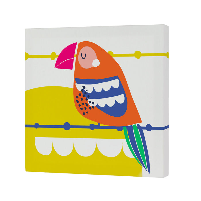 Canvas HappyFriday Moshi Moshi Pretty parrots Multicolour 27 x 27 cm