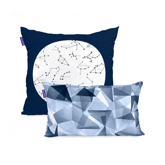 Cushion cover HappyFriday Blanc Cosmos Multicolour 2 Pieces