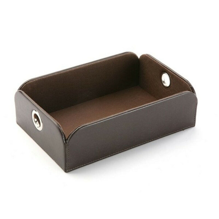 Valet Tray Versa Brown Polyskin Metal (13 x 6,5 x 20 cm)