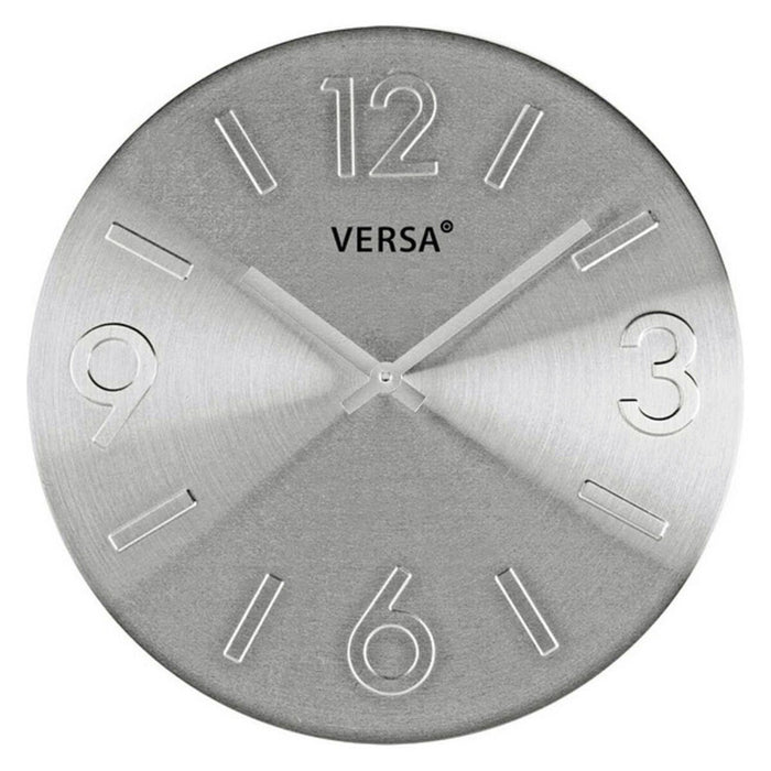 Wall Clock Versa Silver Metal Aluminium 4 x 35,5 x 35,5 cm