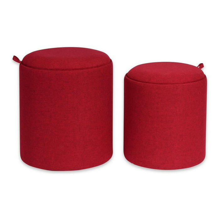 Pouffe Versa Marsala Polyester MDF Wood (2 Pieces) (39 x 44 x 39 cm) (30,5 x 30,5 x 38cm)