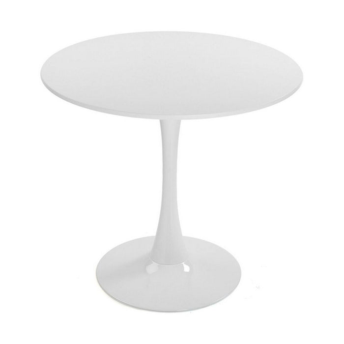 Table Circular White Metal MDF Wood (80 x 73 x 80 cm)