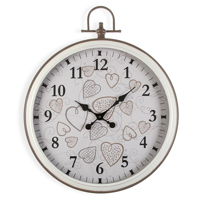 Wall Clock Versa Cozy Hearts Metal (5 x 73,5 x 60 cm)