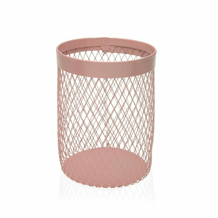 Pot for Kitchen Utensils Versa Pink Steel 11,5 x 15,5 x 11,5 cm