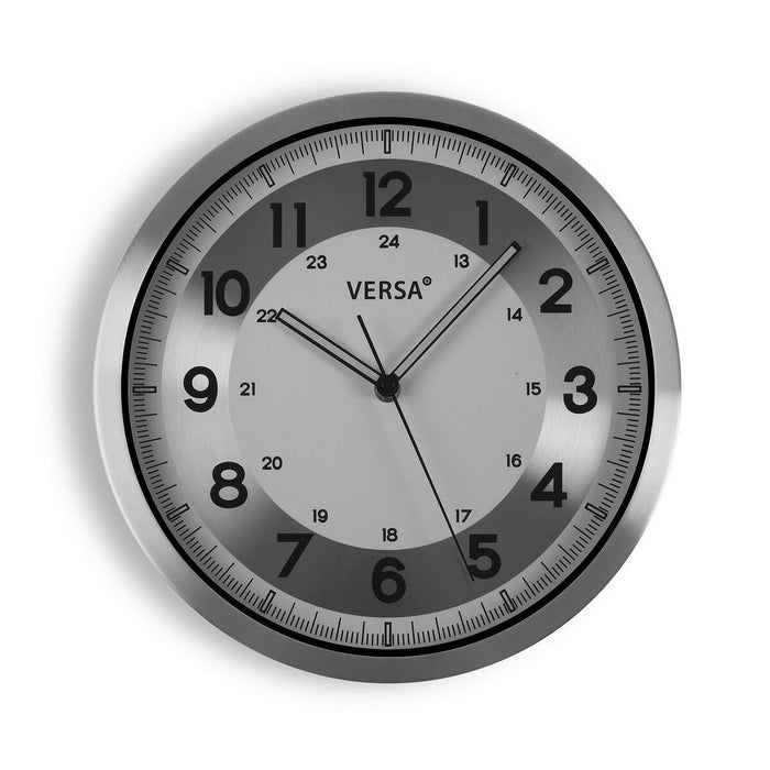 Wall Clock Versa Silver Metal Aluminium Quartz 4,1 x 30,5 x 30,5 cm