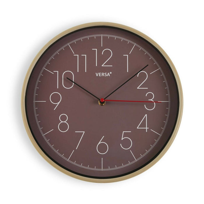 Wall Clock Versa Brown Plastic (4,3 x 30,5 x 30,5 cm)
