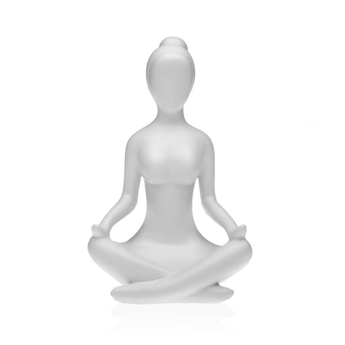 Decorative Figure Versa White Yoga 12 x 20 x 10 cm Resin