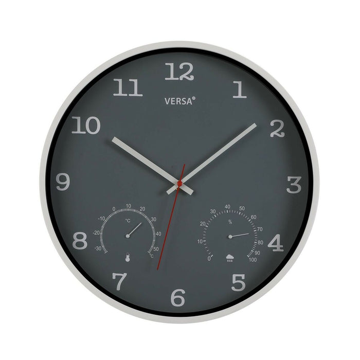 Wall Clock Versa Grey Plastic (4,3 x 35,5 x 35,5 cm)