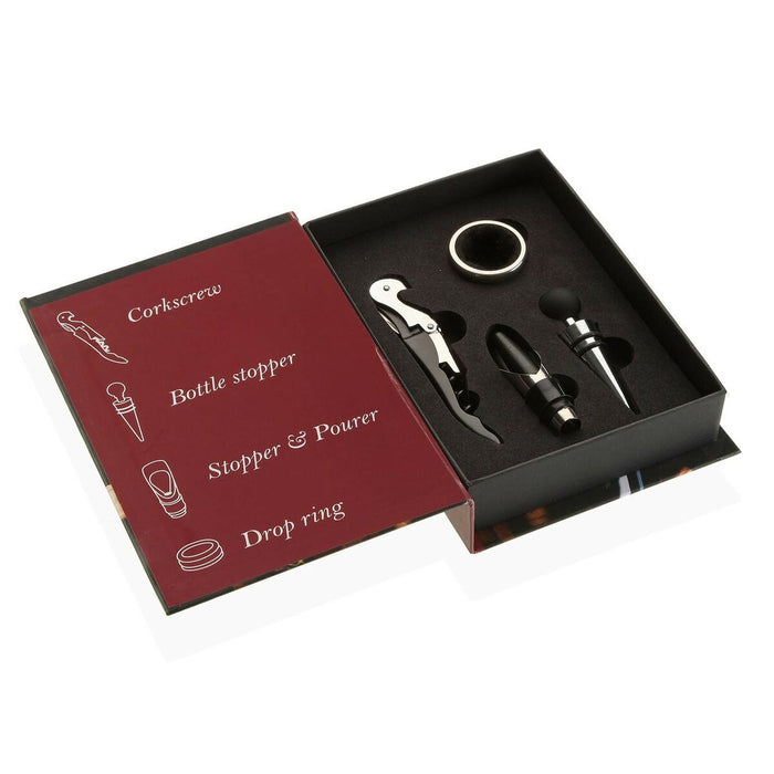 Set of Wine Accessories Versa Wood 4 x 22 x 16,5 cm Book