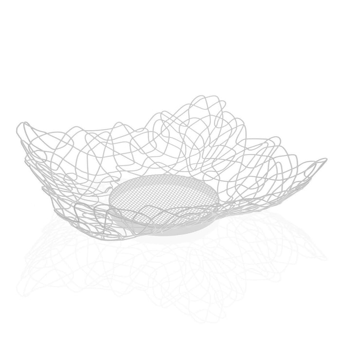 Fruit Bowl Versa White Metal Steel (29 x 10 x 29 cm)