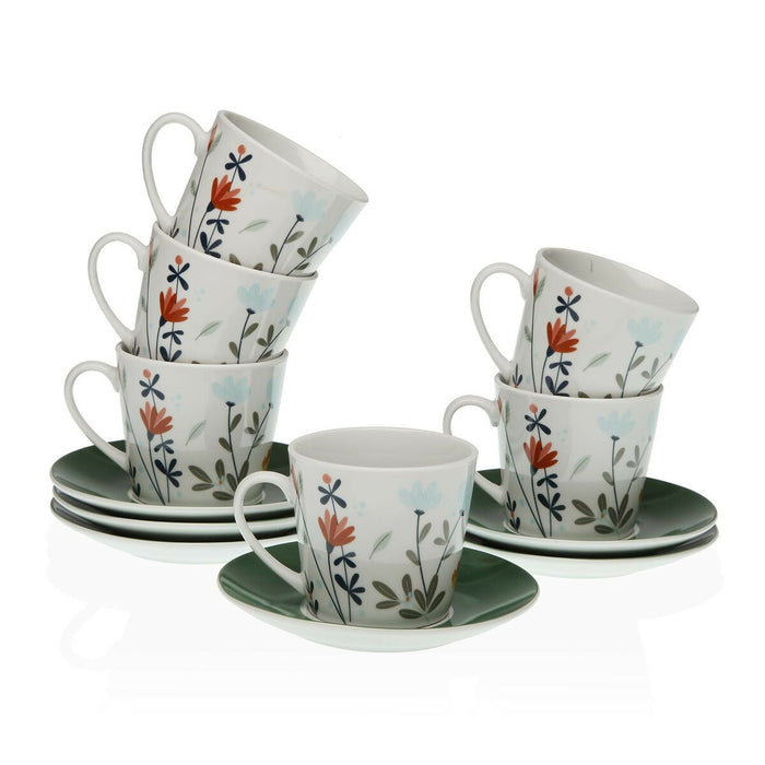 Set of Mugs with Saucers Versa Selene Tea (2 Units) (Refurbished A)