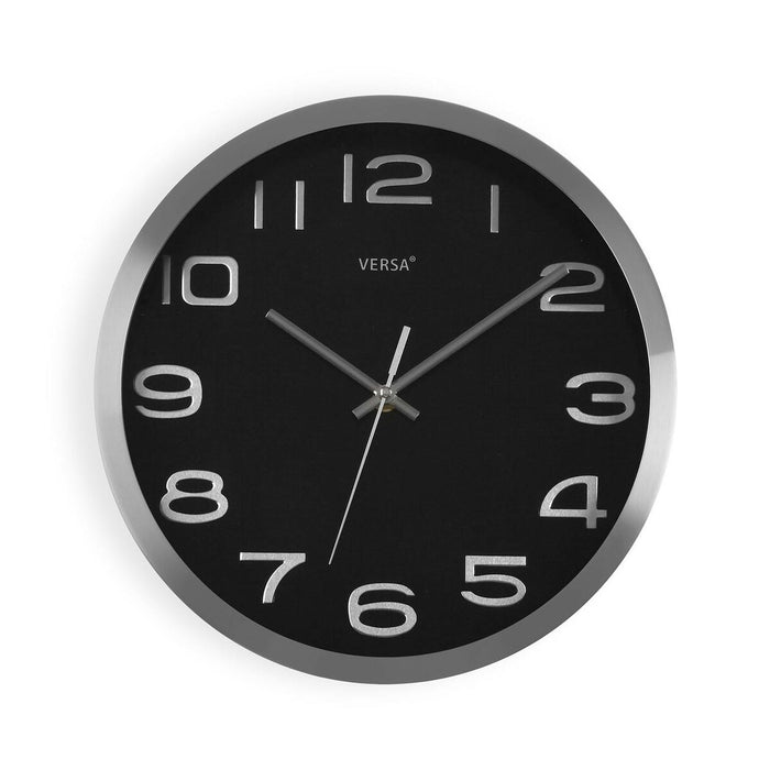 Wall Clock Versa Black Aluminium (4 x 30 x 30 cm)