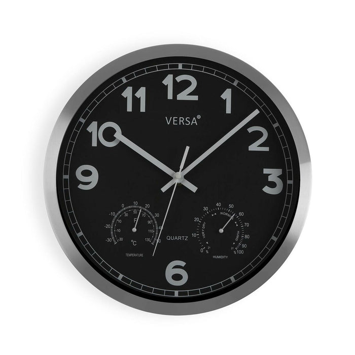 Wall Clock Versa Black Aluminium (4 x 30 x 30 cm)