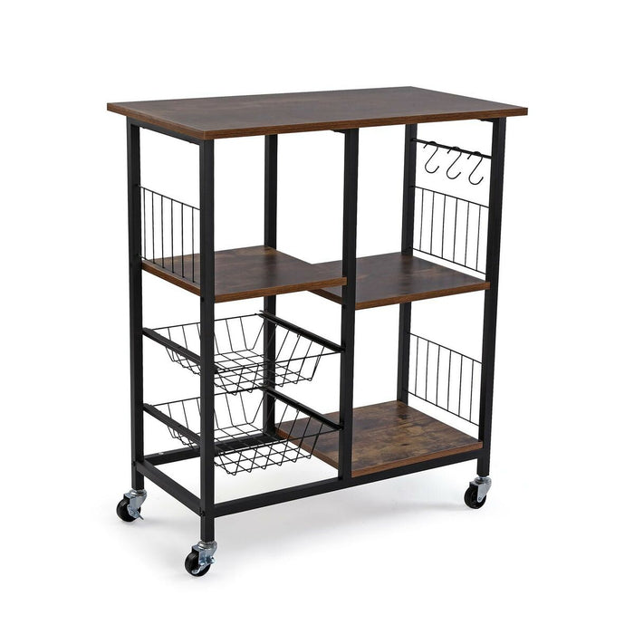 Kitchen Trolley Versa Brown MDF Wood 40 x 86 x 72,5 cm