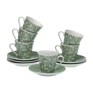 Piece Coffee Cup Set Versa Flowers 6 Units Porcelain