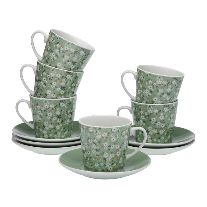 Piece Coffee Cup Set Versa Flowers 6 Units Porcelain