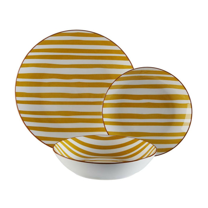 Dinnerware Set Versa Venecia 18 Pieces Yellow Porcelain