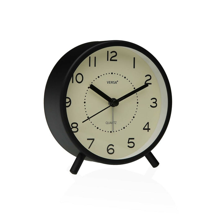 Table clock Versa Zeal Black Plastic 5,4 x 11,8 x 11 cm