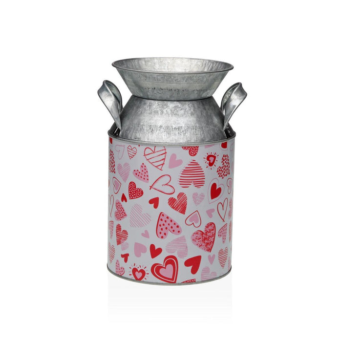 Vase Versa Red Metal Hearts 13 x 15,5 x 21 cm